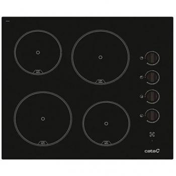 Cata 604 HVI Black Glass-Ceramic Cooktop, 60 cm, 4 Cooking Zones, 6000W