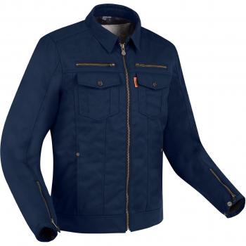 Chaqueta de Moto Segura Patrol Textil Impermeable Azul Marino-Azul (M)