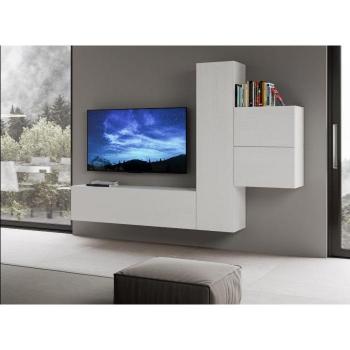 Mueble TV Modular Suspendido Diseño Blanco Kina 254 cm - 4 Piezas