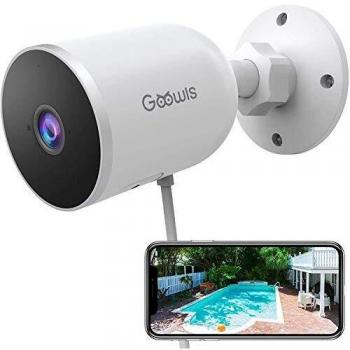 Cámaras de Vigilancia WiFi Exterior/Interior, Goowls 1080P Cámara IP WiFi Exterior con IP65 Impermeable, Cámaras de Seguridad, Visión Noturna, Audio Doble Vía, Detección de Movimiento, Control Remoto