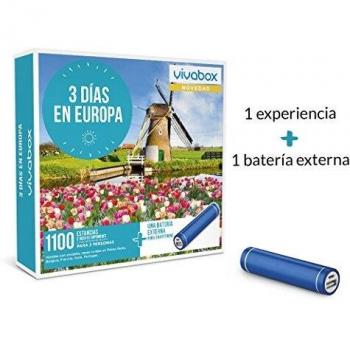 VIVABOX Caja Regalo -3 DIAS EN Europa- 1.100 estancias.Incluye: una batería Externa para Smartphone