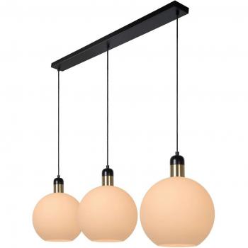 Lámpara colgante moderna Julius, 3 luces E27, opalino ajustable y regulable