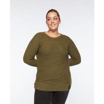 Jersey Trenzado Fiorella Rubino - Diseño Exclusivo con Escote Redondo