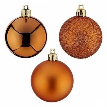 Set de Bolas de Navidad Naranja 5 x 6 x 5 cm (48 Unidades)