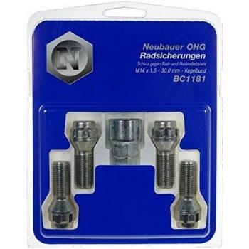 Tornillos Antirrobo MCGARD BC1181 - 4 Vis Antivol Conicas M14x1.5, Longitud 150mm, Clave 17/19