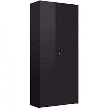 vidaXL Mueble Zapatero de Aglomerado Mobiliario Decoración Organización Almacenamiento Calzados Duradero Útil Duradero Gris Brillante 80x35.5x180cm