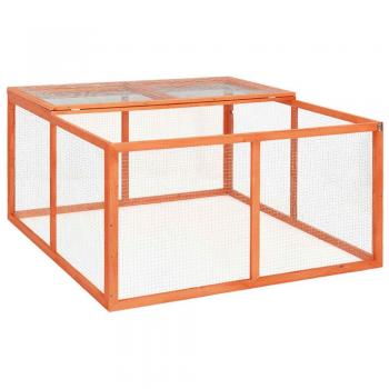 vidaXL Rabbit Hutch 124x120x60 cm Solid Firwood