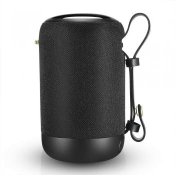 Altavoz Inalámbrico Portátil, Bluetooth 5.0 y 20W Doble Driver, 12h Reproducción Micrófono Incorporado Bass Potente, 360 Grados de Sonido Envolvente con FM, MP3, AUX, USB, TF Modos, Exquisito Negro