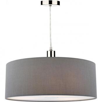 Lámpara colgante cilíndrica Ronda Gris 1 bombilla 60 cm