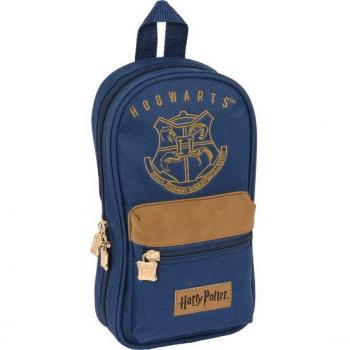 Estuche Escolar Tipo Mochila Safta con 4 Compartimentos Equipado Harry Potter 'Magical' - Incluye 33 Piezas: Lápiz, Tijeras, Sacapuntas, Goma