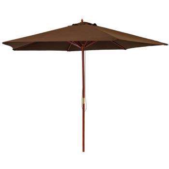 Ldk Garden 82421 - Parasol de jardín plegable, 300 x 300 x 250 cm, color chocolate
