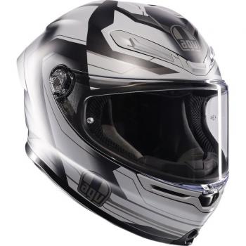 AGV K6 S Integral Casco para Adulto - Color Negro y Gris, ligero, aerodinámico, con sistema de ventilación avanzado, interior desmontable y lavable, homologado ECE 22.05