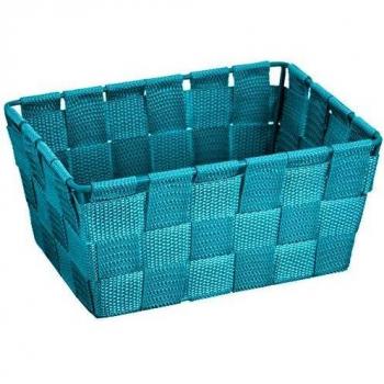 WENKO Cesto de baño Adria mini largo petróleo - cesta para el baño Capacidad: 2.178 l, Polipropileno, 19 x 9 x 14 cm, Petróleo