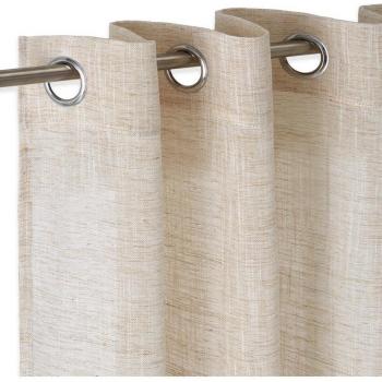 Cortina confeccionada visillo semitransparente beige 140x260 cm