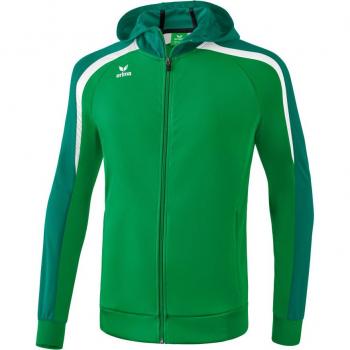 Erima Liga 2.0 Children's Training Jacket with Hood, Smaragd/Evergreen/White, Size 140 cm, Male