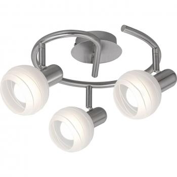 Lámpara Spot 3 Luces Aurel Rabalux, Metal Cromo Satinado, E14, IP20, Diámetro 24.5cm