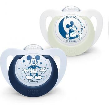 Chupetes silicona Nuk Star Day&Night Disney 100, pack 2ud