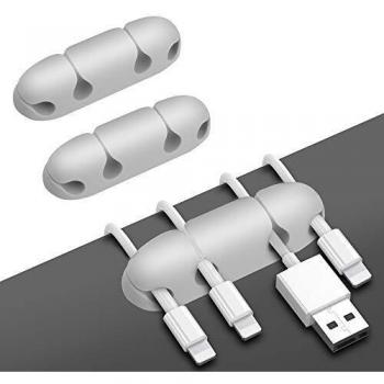 2 Pcs Autoadhesivo Organizador de Cable, Clips para Cables Duraderos, Sistema Gestión Cable escritorio carga USB alimentación ratón PC Office