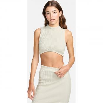 Camiseta Crop de Mujer Nike Sportswear Chill - Color Marrón Claro, Talla L