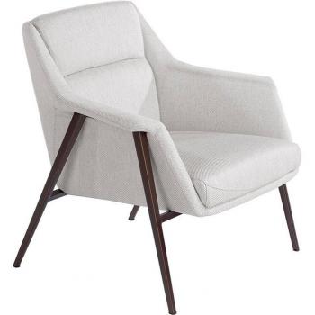 Sillón tapizado ANGEL CERDÁ 5010C tela blanca, Blanco, Tela, 78 x 76 x 77 cm