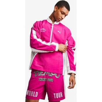 Puma Mas Tiempo Hombre Chaqueta y Tops de Pista - Rosa - Talla XL - Poliéster Woven