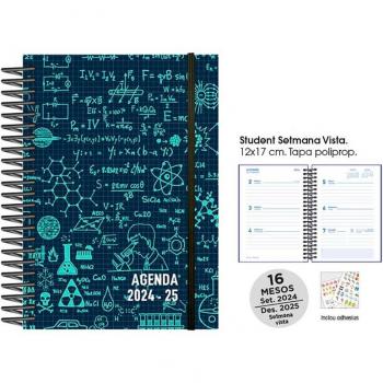 Agenda Escolar 24-25 16m semana vista catalán Maths negre