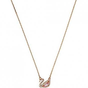 Swarovski Dazzling Swan Necklace, Multi-Coloured, Rose Gold Plating