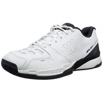 Wilson Rush Comp LTR, Zapatilla de Tenis, para Todo Tipo de Superficies, tenistas de Cualquier Nivel Unisex, Blanco/Gris, número 43 1/3 EU