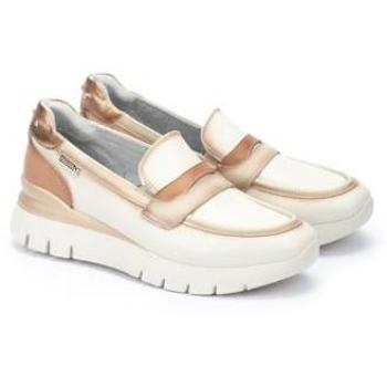 Pikolinos Mocasines de mujer modelo Asturias W9C3882C1 en piel con suela extraligera y plantilla acolchada Memory Foam color Nata