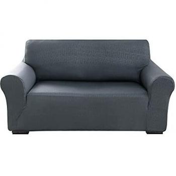 Amazon Brand - Umi Fundas para Sofa 2 Piezas Funda Sofa Moderna Protectora Elasticas Ajustable Suave Gris