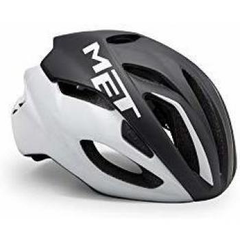 Casco de Ciclismo Met Rivale en Negro y Blanco, Talla M (54-58 cm)
