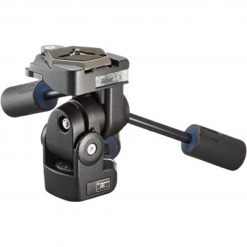 Manfrotto Cabeza de Trípode 3D Super Pro de 3 Vías con Liberación Rápida, Cabezal de Bola Fluido, Estabilizador de Cámara, Accesorios de Fotografía para la Creación de Contenido