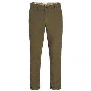 Jack & Jones Slim Fit Chinos with Back Pockets 'Marco Fury' in Olive Night, Size 32/34