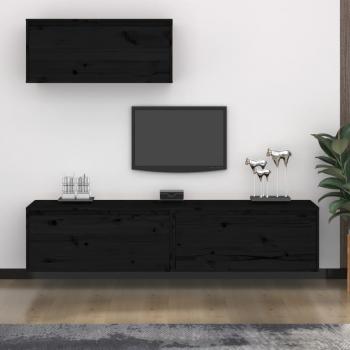 vidaXL Muebles para TV 3 piezas madera maciza de pino