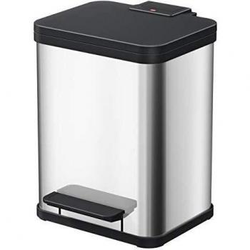 Hailo Öko Duo Plus 22 Cubo de Basura, Metal, Acero Inoxidable, 36 x 33 x 45 cm