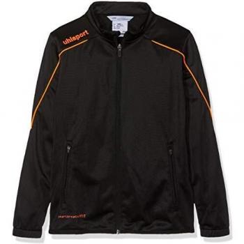 Uhlsport Stream 22 Classic Jacket Chaqueta de poliéster con Cuello Alto, Unisex niños, Black/Fluo Orange, 116