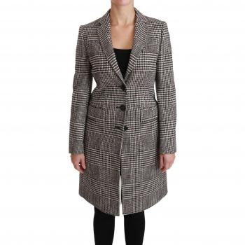 Dolce & Gabbana Elegant Multicolor Checked Knee-Length Jacket Coat, Female, Size: XS