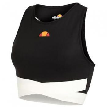 Camiseta Ellesse Chroma Crop Vest Negro Beige Srr17865-011 - Camiseta de running para mujeres, color negro y beige, diseño crop, modelo SRR17865-011