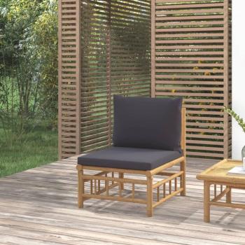 Bamboo Garden Middle Sofa with Dark Grey Cushions
