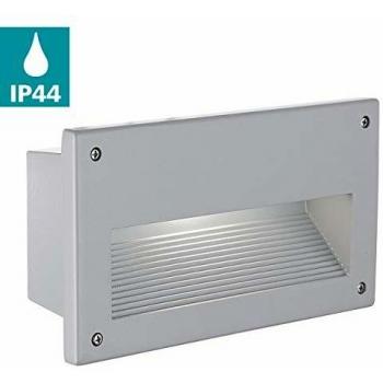 Lámpara empotrada exterior Eglo Zimba 1x60W E14 IP44 aluminio plata
