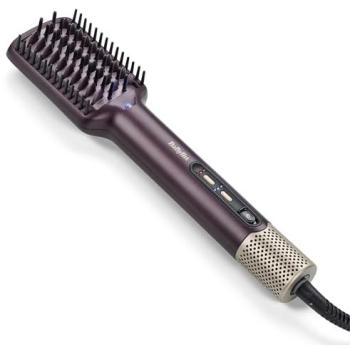 Cepillo Secador Alisador BaByliss Air Power Smooth AS6400E, Tecnología Iónica, 4 Niveles de Calor, 3 Flujos de Aire, Morado