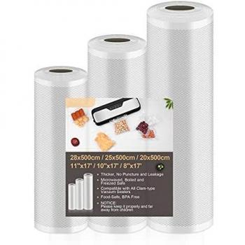 Rollos al Vacio para Envasadora al Vacío, 3 Rolls 20x500cm y 25x500cm y 28x500cm