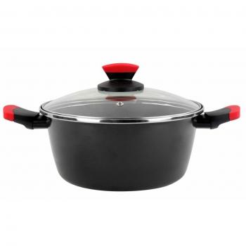 Magefesa Kilauea Cacerola Antiadherente con Tapa de Vidrio 24 cm Apta para Inducción y Lavavajillas