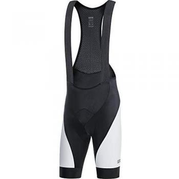 GORE WEAR C3 Pantalón Corto Tirantes+, Hombre, Negro/Blanco, M
