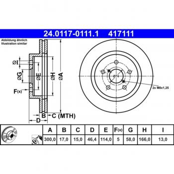 Disco de freno ATE 24.0117-0111.1, ventilado, 1 pieza
