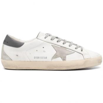 Golden Goose Men's Super Star Leather Sneakers in Grey | Size 41 | GMF00102F00611311915