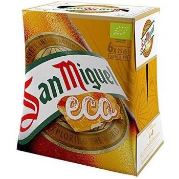 San Miguel Eco - Cerveza Dorada Lager, Pack de 6 Botellas x 25 cl - 4,2% Volumen de Alcohol