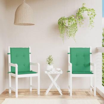 Cojín de Silla de Jardín Respaldo Bajo 2 uds Tela Oxford Color Antracita, Gris, Crema y Verde