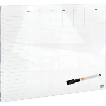 Organizador semanal de cristal NOBO 430 x 560 mm, blanco