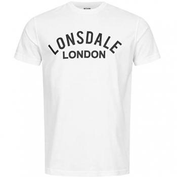 Camiseta de Manga Corta Lonsdale Bradfield para Hombre, Color Blanco y Negro, Talla 3XL (XXXL)